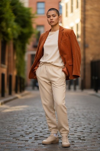 Akris, Blazer AKRIS Punto velluto a coste arancione bruciato giacca cotone donna 10 12 vintage