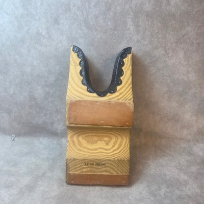 Vintage The Boot Corral Wooden Boot Jack Scalloped Rubber Grip Western Puller