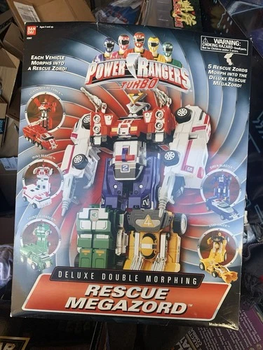 Power Rangers Turbo Deluxe Double Morphing Rescue Megazord BOX ONLY Vintage MMPR