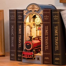 DIY 3D Book Nook Kit: Time Travel 258 pcs LIGHTS UP FOR A MAGIC BOOKSHELF EFFECT
