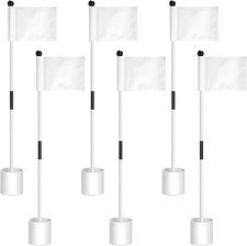 6 Golf Flagstick Set, Putting Green Flags with Hole Cup