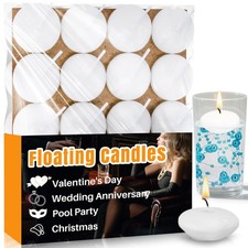 White Floating Candles - 30 PCS Small Floating Candles for Centerpieces Unscente