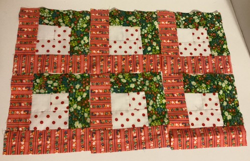 VTG Log Cabin Quilt Blocks Pot Holders 6.5x6.5” Unfinished 6 Blocks - Picture 3 of 3