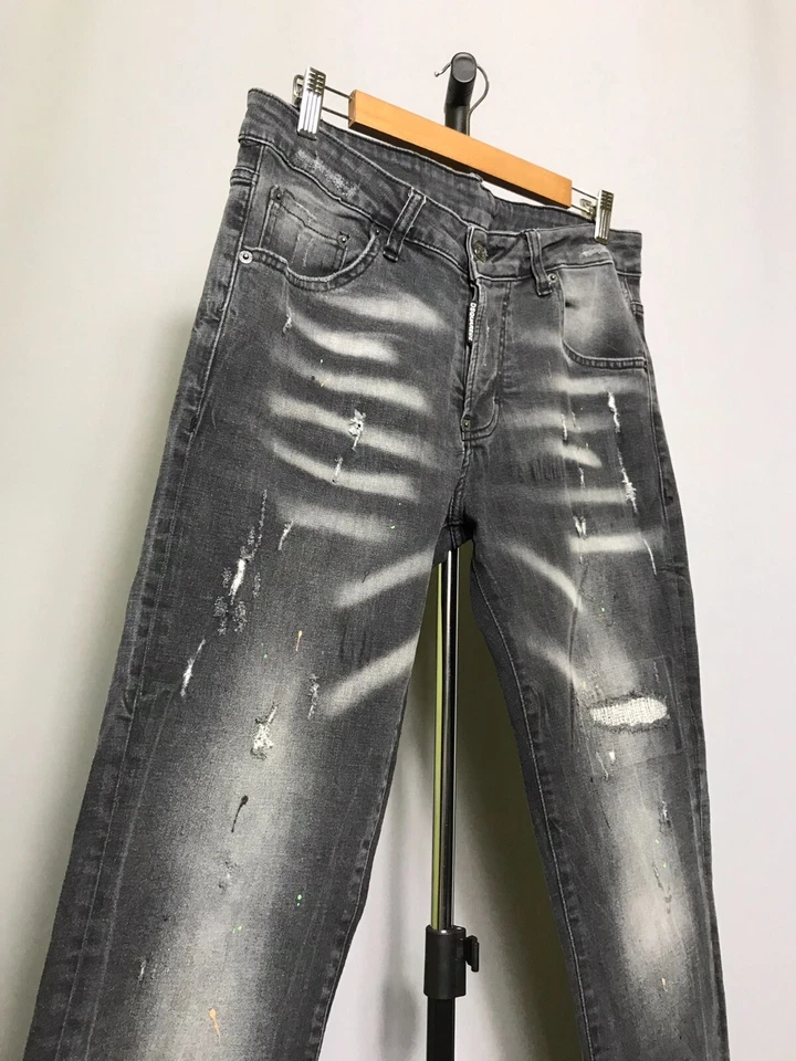 Dsquared2 Slim Jean pantalones pantalones 100% auténtico hombre negro denim... - Imagen 4 de 4