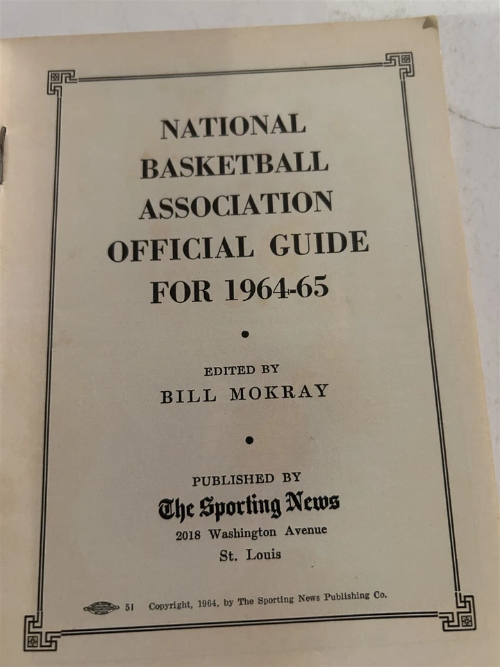 1964 65 NBA Guide Preview BOSTON Celtics JOHN HAVLICEK Bill RUSSELL 256 Pages - Image 2 of 4