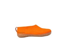 Comfortable Orange Outdoor Shoes with Durable Non-Slip Rubbersole for Daily Wear