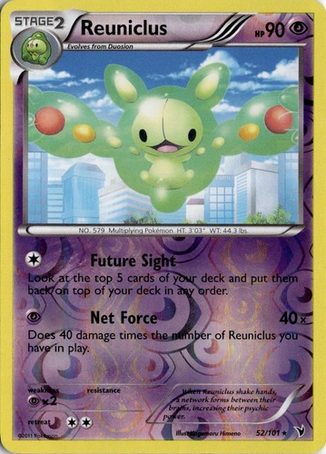 Reuniclus 52/101 Rare Noble Victories Pokemon Reverse Holo Moderately Played