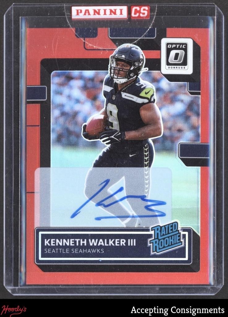 2022 Donruss Optic Rated Rookie Red #218 Kenneth Walker III RC AUTO 31/75