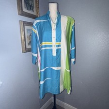 Catherine Ogust For Penthouse Gallery Multi-Colored Shirt Dress/Tunic Size Small