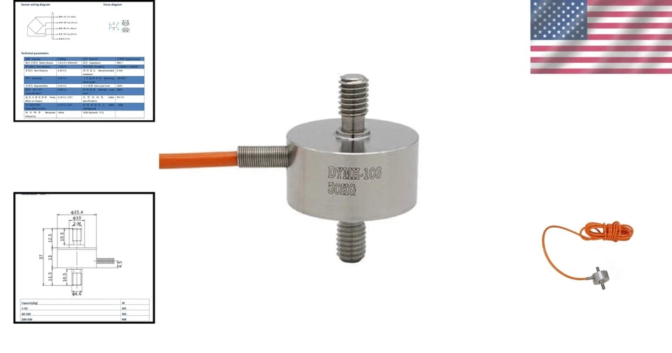 Mini Tension/Compression Sensor - 30kg Precision Load Cell for Small Spaces - Image 2 of 4