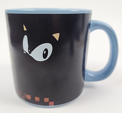 Sonic The Hedgehog 20oz Heat Change Coffee Mug Vandor SEGA Black Ceramic