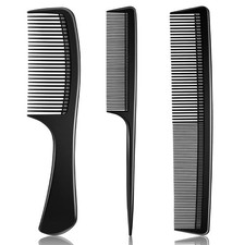 3 Pieces Rsiynax Professional Teasing Comb, Premium Black Carbon Fiber Hair C...