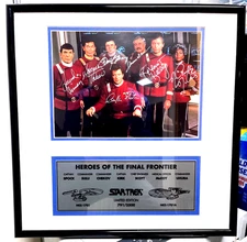 Framed Limited Edition Star Trek Original Cast (7) Signed Autograph Photo Plaque