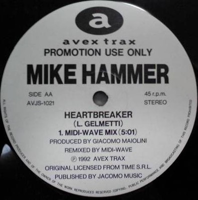 12'' MIKE HAMMER Heartbreaker (Remix) AVJS1021 avex trax JAPAN