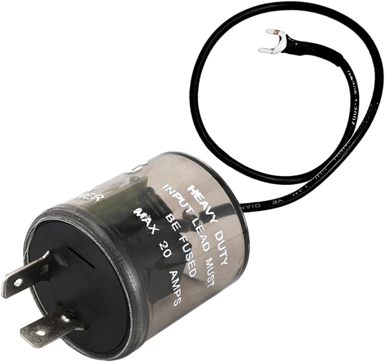 2-Pin 12V LED Flasher Relay with Ground Wire, Fix Hyper Flash for Car Turn Signa