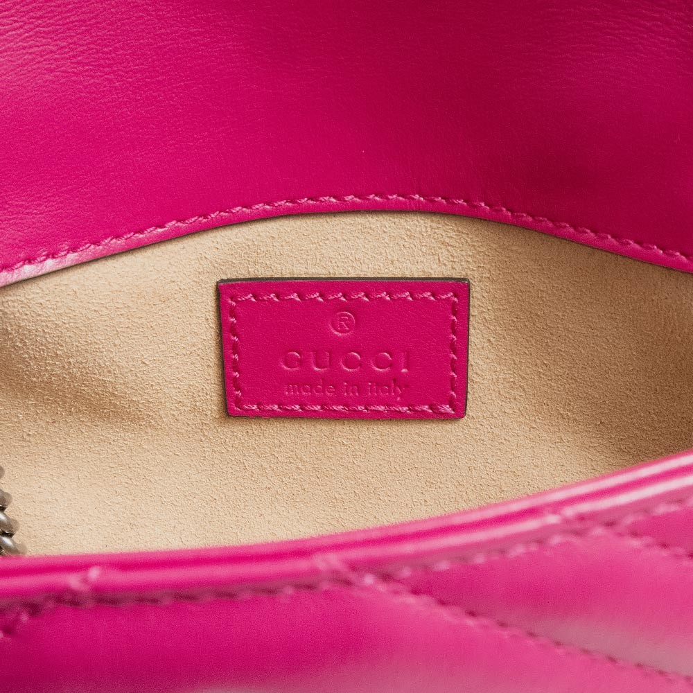 GUCCI GG Marmont Chain Belt Waist 699757 Shoulder Bag Leather Pink #BCB1334 image 10