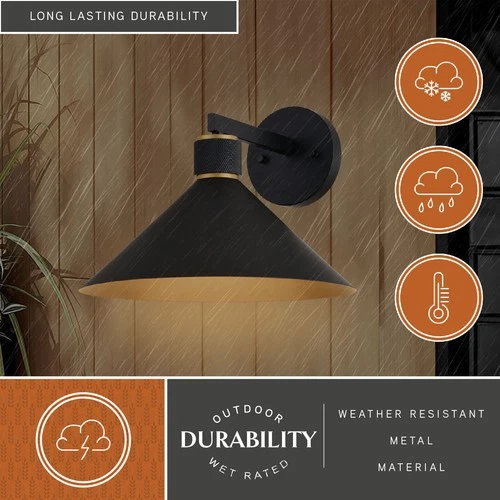 Vaxcel Lighting T0682 Dunbar 10" Tall Wall Sconce - Gold - Picture 11 of 12