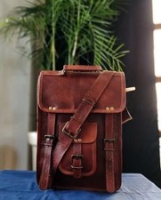 Men's Genuine Leather Vintage Laptop Messenger Briefcase Satchel Handmade Bag