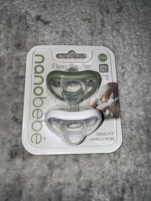 Nanobebe Baby Flexy Pacifier Snug Fit BPA Free Green For 0-3