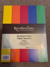 Recollections Cardstock Paper Primary 8.5" x 11" 50 Sheets 65 lb