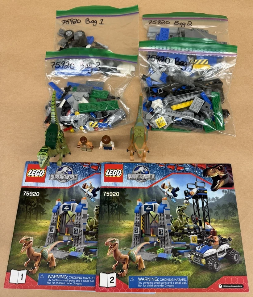 LEGO Jurassic World 75920 Raptor Escape 2 Minifigures 394 Pieces No Box - Image 2 of 4