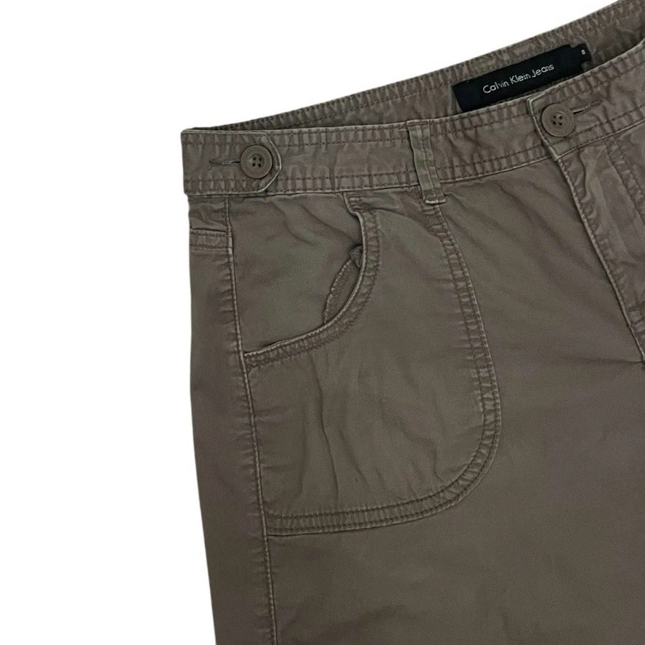 Calvin Klein 牛仔裤棕色 Midi 牛仔袖口工装短裤  — 第 2/4 张图片