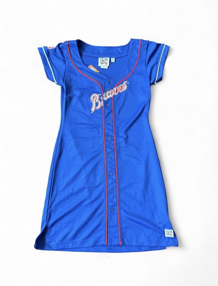 Vintage NOS Women's Atlanta Braves Jersey Dress Cooperstown Collection SZ:M  | eBay