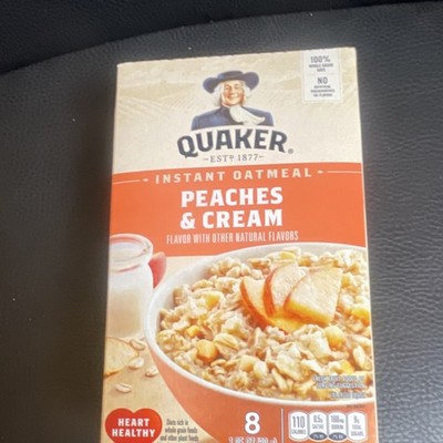 Quaker Instant Oatmeal Peaches & Cream Breakfast Cereal 8 Pack