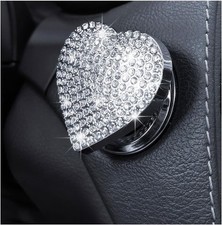 Bling Car Engine Start Button Cover, Cute Heart Shape Rhinestone Push Start Butt