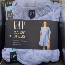 Gap Gauze Dress Size L Light Blue