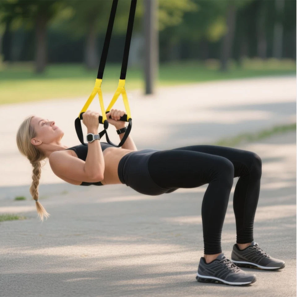 Gimnasio en casa Suspensión Resistencia Entrenamiento de fuerza Fitness Correas Entrenador de entrenamiento Foto 3 de 4