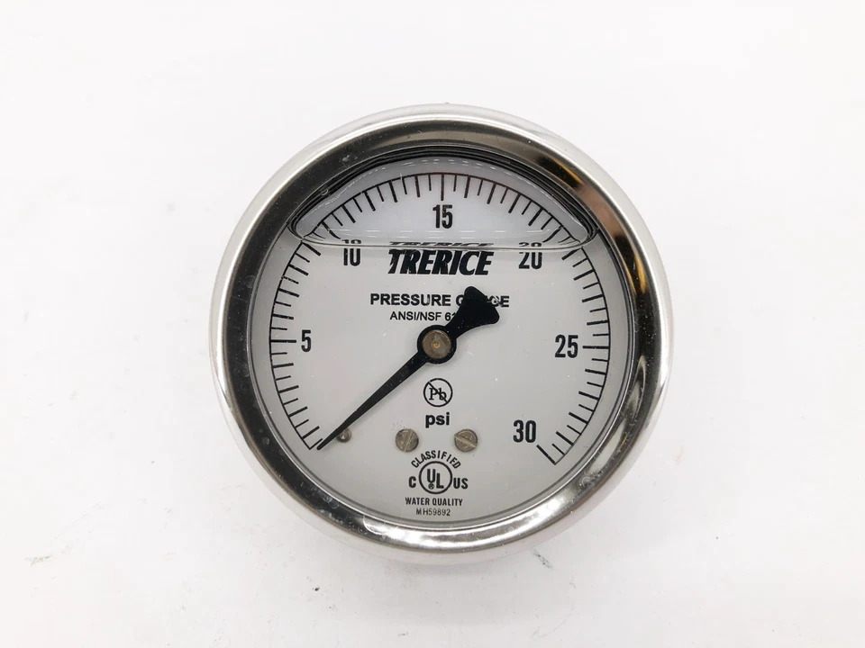 Lot of 2 New Trerice D82LFB2502BA30 Gauge D82LFB 2-1/2" 30psi 1/4" NPT CBM - Image 4 of 4