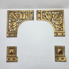 Antichi Fregi Liberty Art Nouveau Con Motivi A Foglie E A Diamante In Metallo...