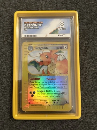 2002 Expedition Dragonite Reverse Foil #9 Ace 8 - Low Pop! + Guard Included