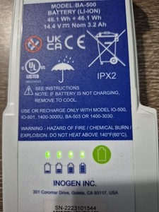 Inogen Lithium Ion Battery BA-500 14.4V 3.2Ah Rechargeable Li-Ion