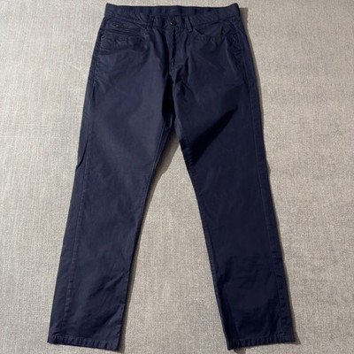 WEATHERPROOF Mens Navy Blue Flat Front Chinos Pants Size 32x30 Casual Stretch