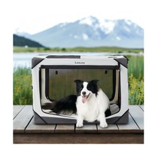Lesure Collapsible Dog Crate - Portable Travel Kennel for Large Dog, 4-Door P...