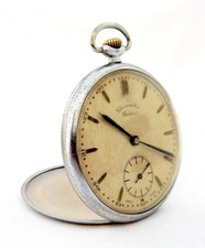 Pocket Watch Chronometre BOLARO Open Face Style Art Deco Case 48mm Working