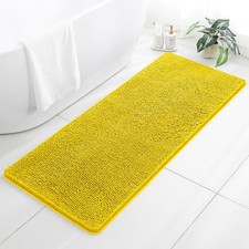 Yellow Bathroom Rugs 24x60 Inch Long Plush Chenille NonSlip Runner Mat