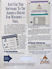RARE Version 1.1 America Online 3.5" Floppy Disk, AOL Collector's / Install Disk