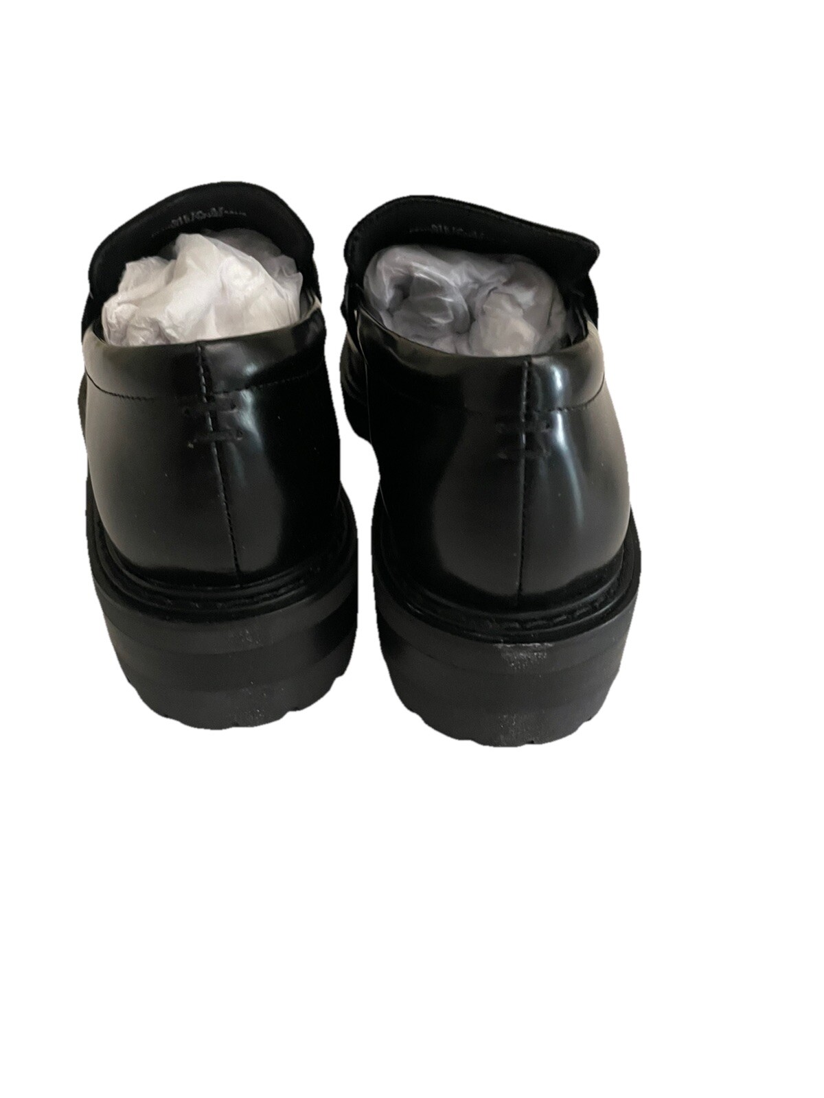 SAOLA Mocassini da donna Senso suola Meta Lug pelle nera 37 US 7 nuovi con scatola $ 190 scarpe slip on