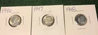 1946-P 1947-P 1948-P Roosevelt Silver Dimes - TD1