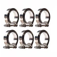 6X 3" inch V-Band Flange&Clamp Kit For Turbo Exhaust pipes Stainless Steel