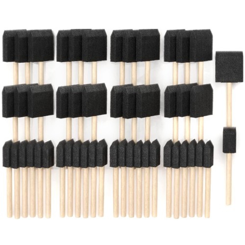 50pcs Sponge Brush Set 2 Size Sponge Paint Brush with Handle Wood Grip❅ - Picture 11 of 12
