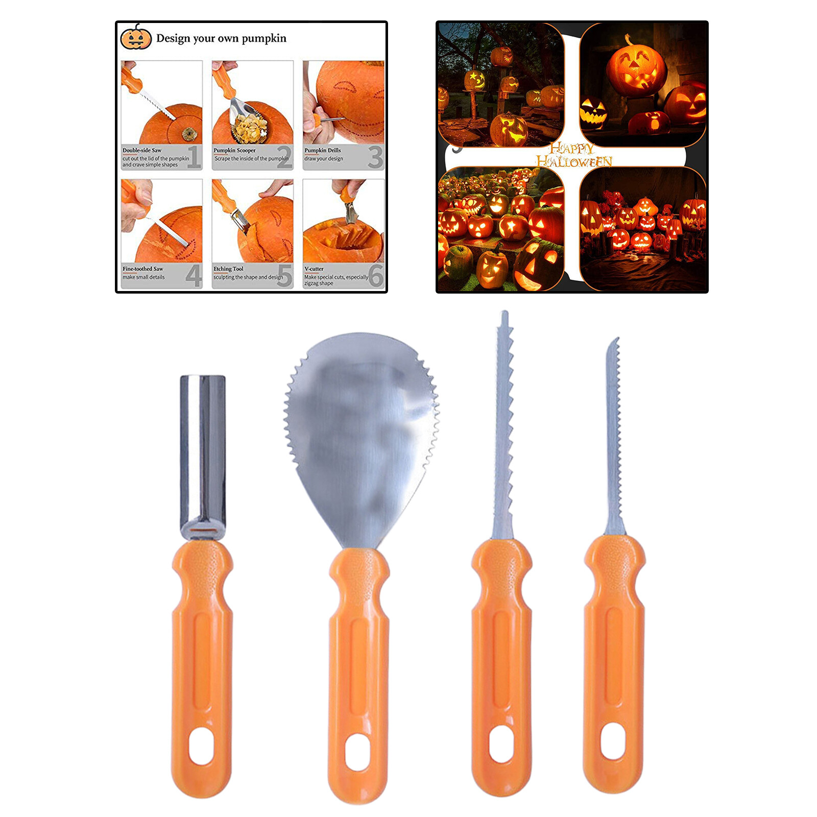 4 pumpkin carving knives