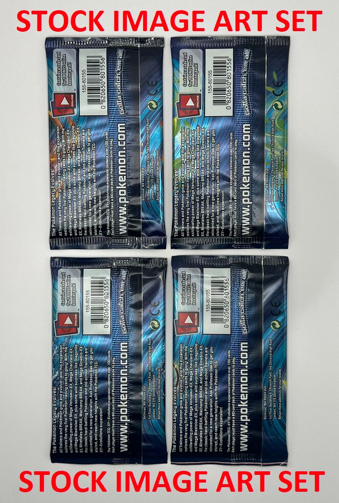 Pokemon XY Evolutions Unlimted Edition Booster Pack x4 Factory