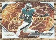 2023 Panini Prizm A.J. Brown Fireworks Base Insert #F-23 Philadelphia Eagles