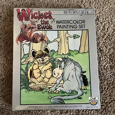 Vintage Star Wars Return Of The Jedi Wicket Ewok Watercolor Painting Set Sealed
