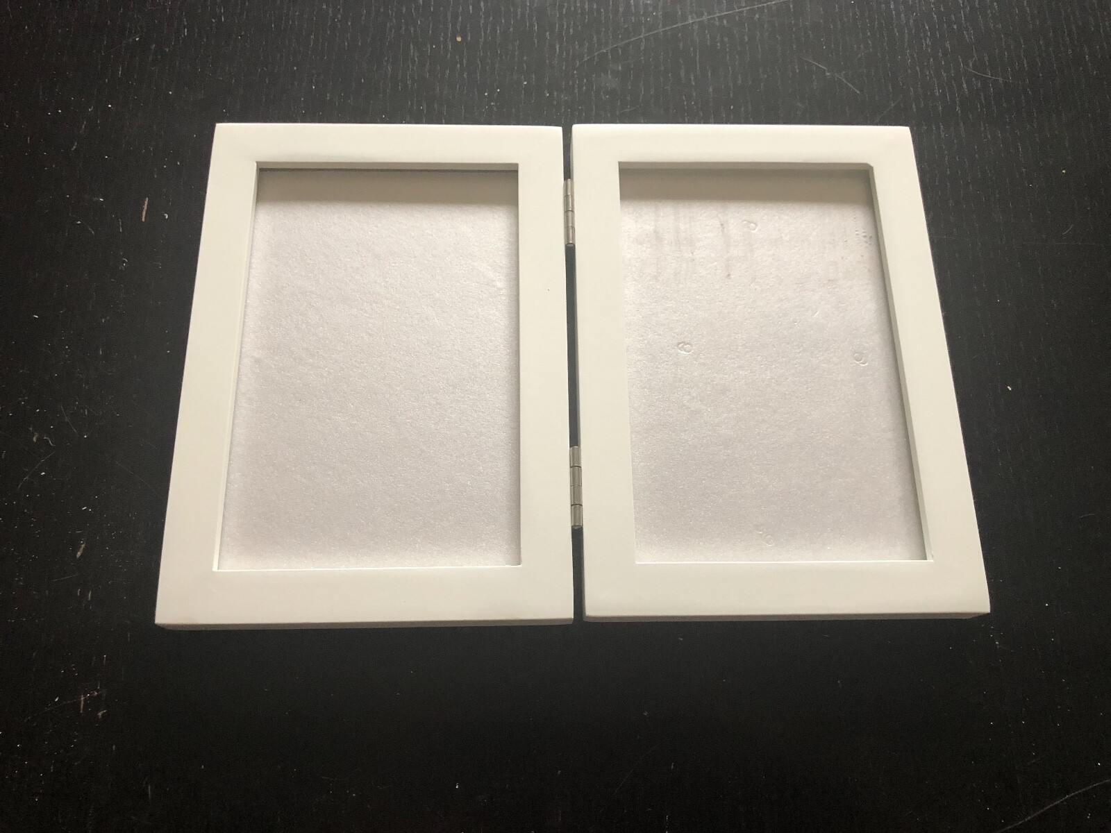 Made by Design Thin White Hinged Frame Holds Two 4x6 Photos P/O