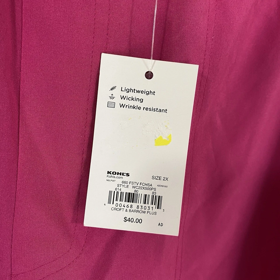 Pantalones Cortos Croft & Barrow Mujer Tiro Medio Plus 2X Bolsillos Rosa 44x5 Nuevos Foto 4 de 4